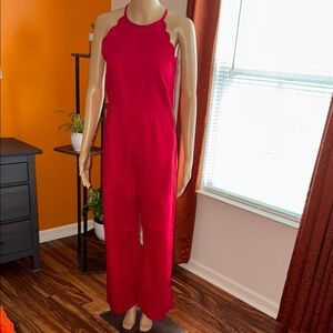 Harper red halter Jumpsuit